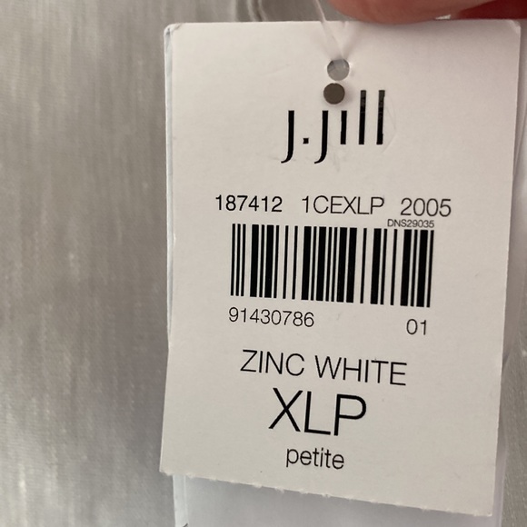 NWT J. Jill Linen Blend Side Zip Elastic Waist Crops (Buttons at Hem) XL Petite - Picture 2 of 6